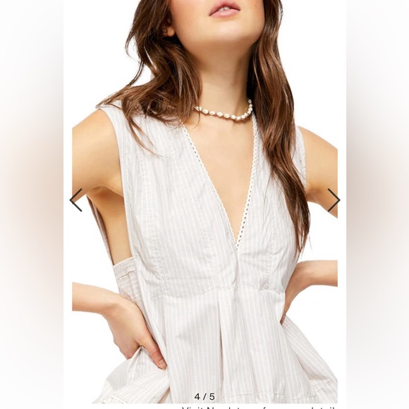 NWOT Free People Good Feels Striped Peplum Top Sz medium sleeveless summer - Picture 2 of 15
